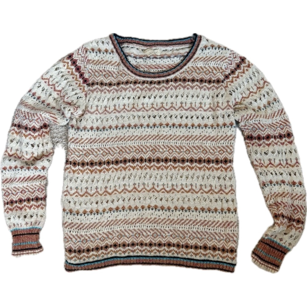 Lovestich Multicolor Women's Crotched Pullover Knit‎ Sweater Cottagecore